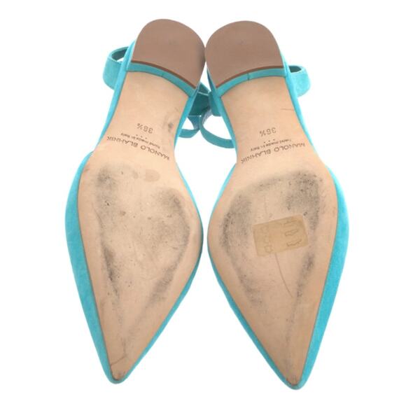 Manolo Blahnik suede ankle-strap ballerina flats - Picture 4 of 5